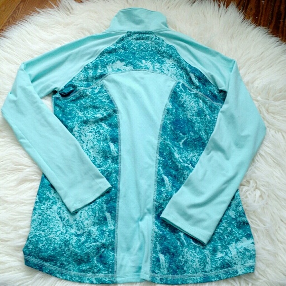 Champion Aqua Blue 1/4 Zip Pullover Run Small - Picture 2 of 7